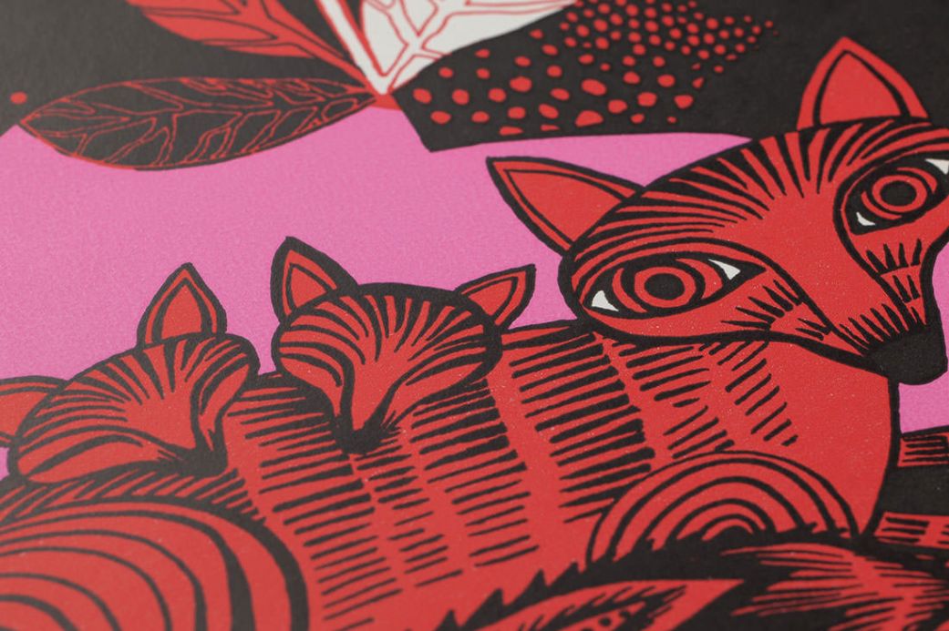 Archiv Wallpaper Fox family red Detail View