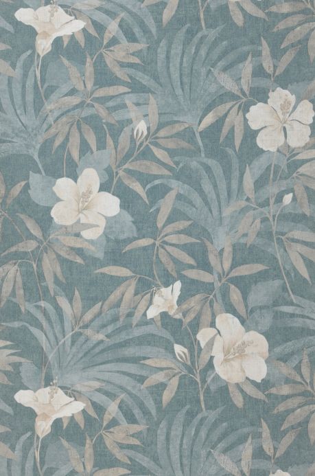 Floral Wallpaper Wallpaper Tara mint turquoise Roll Width
