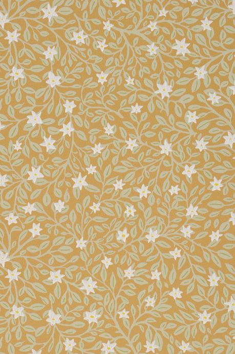 Floral Wallpaper Wallpaper Karina ochre Ausschnitt A4