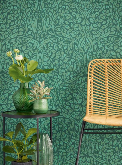 Styles Wallpaper Cortona fern green Room View