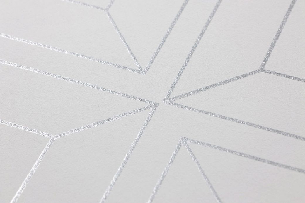 Papier peint géométrique Papier peint Malekid blanc gris Vue détail