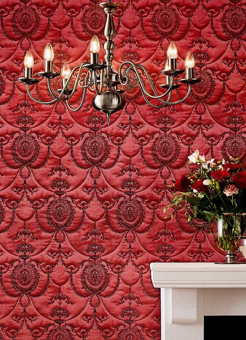 Wallpaper patterns Wallpaper Rabia crimson red Room View