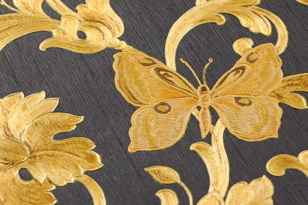Designer Wallpaper Glory gold yellow shimmer Detail View