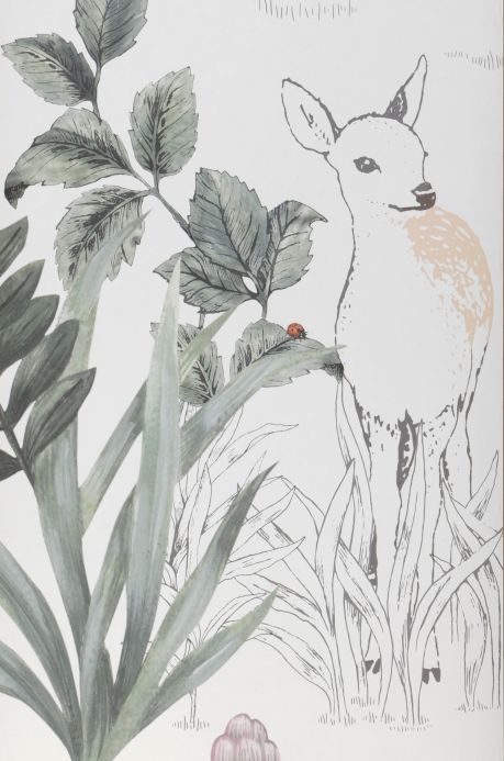 Papier peint avec des animaux Photo murale Sweet Forest tons de vert Largeur de lé