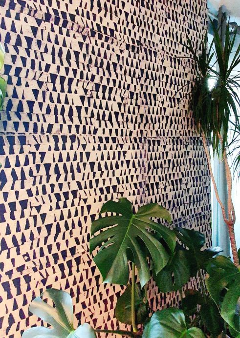 Geometric Wallpaper Wallpaper Tenpe anthracite grey Room View