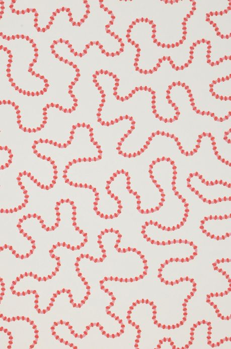 Funky Wallpaper Wallpaper Wiggle coral red A4 Detail