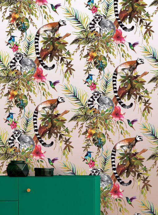 Bird Wallpaper Wallpaper Madagascar rosewood shimmer Room View