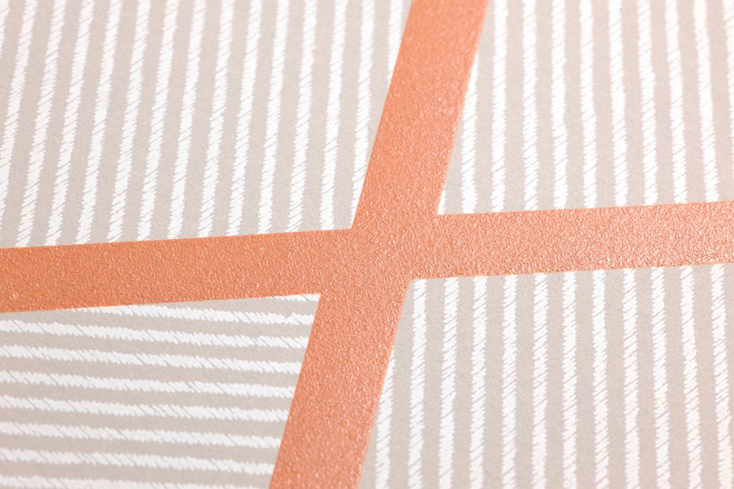 Papier peint géométrique Papier peint Kamolee brun orange Vue détail