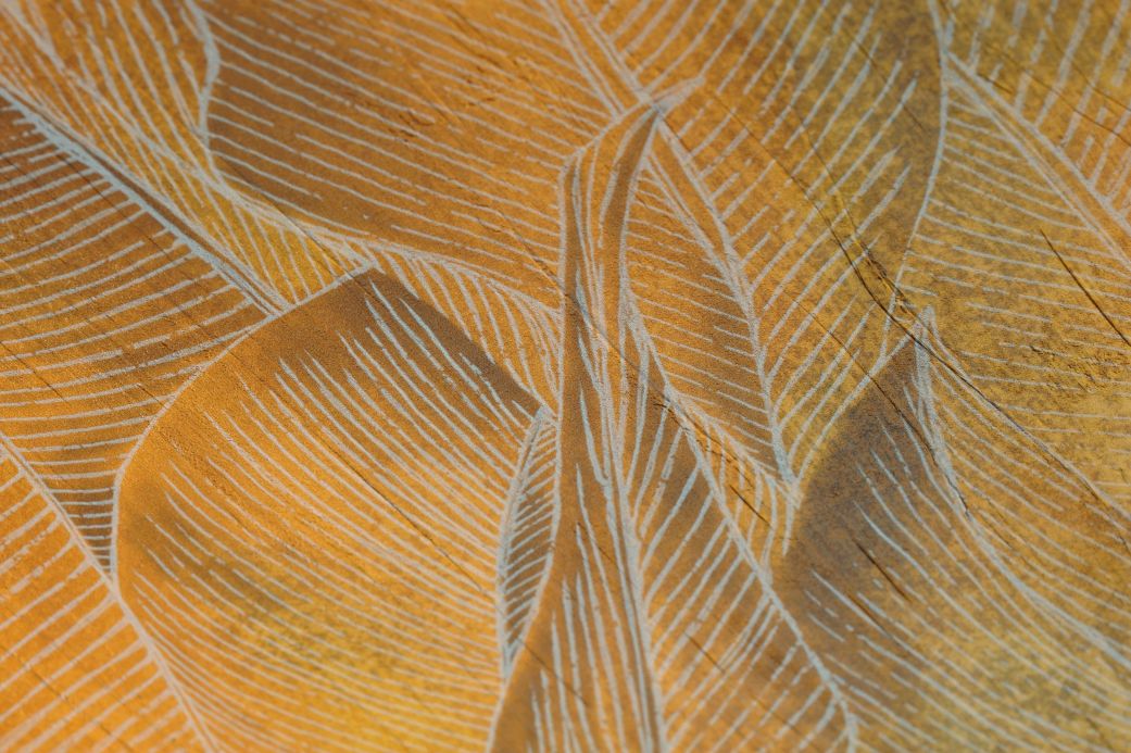 Papier peint botanique Papier peint Tatami jaune maïs Vue détail