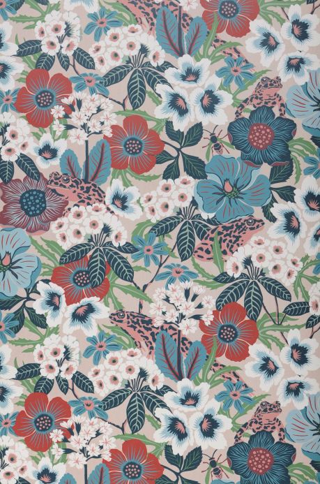 Floral Wallpaper Wallpaper Adelia turquoise blue Roll Width