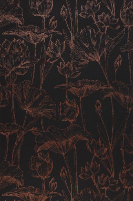 Floral Wallpaper Wallpaper Umbra pearlescent copper Roll Width