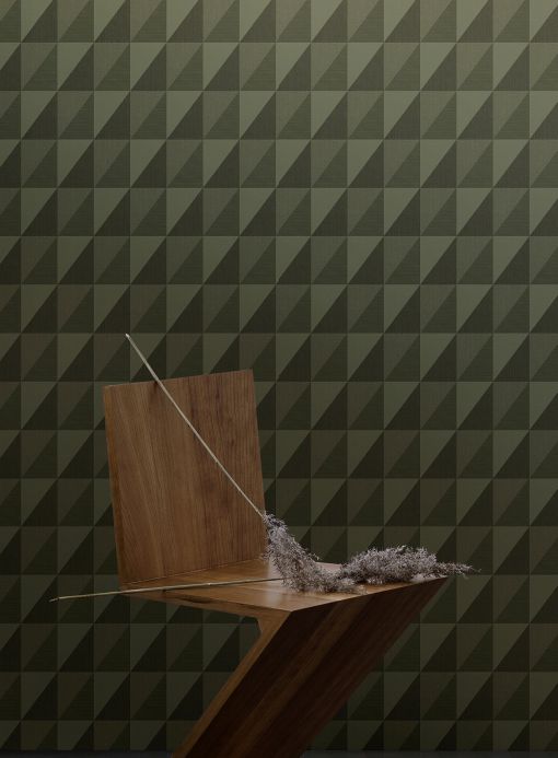 Geometric Wallpaper Wallpaper Alwara dark green Room View