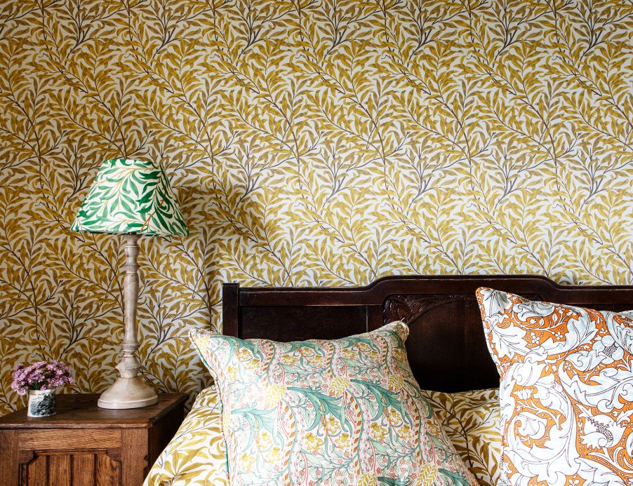 Rooms Wallpaper Darcie lemon yellow Room View