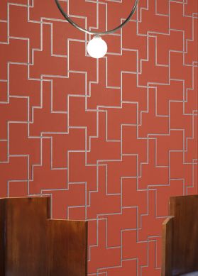 Papel pintado Salvador marrón cobre Ver habitación