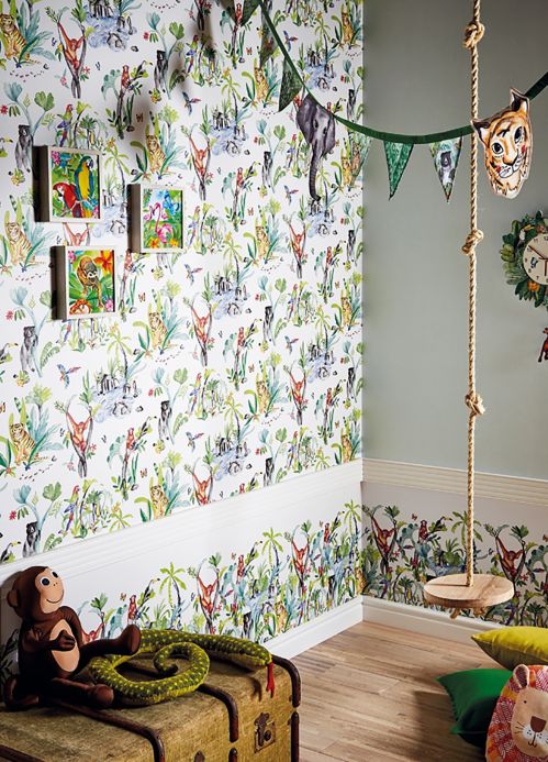 Monkey Wallpaper Wallpaper Hauki multi-coloured Room View