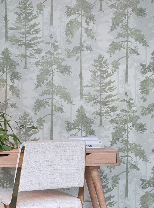 Forest and Tree Wallpaper Wallpaper Forest Bathing pale grey Room View