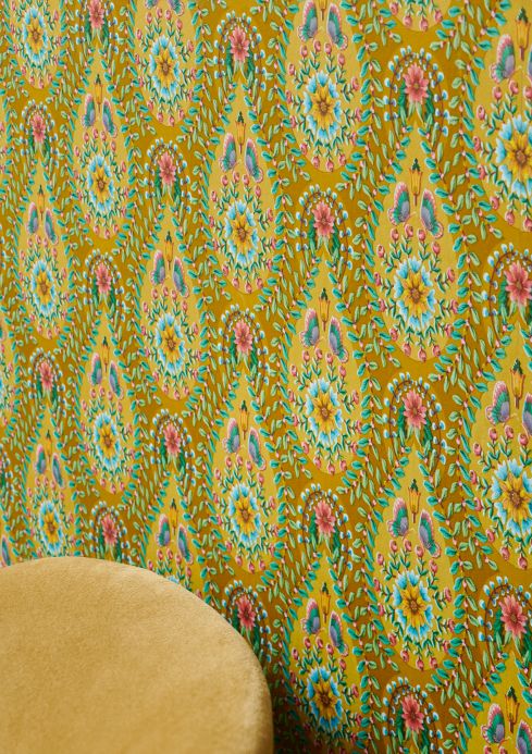 Oriental Wallpaper Wallpaper Imaginarium curry yellow Room View
