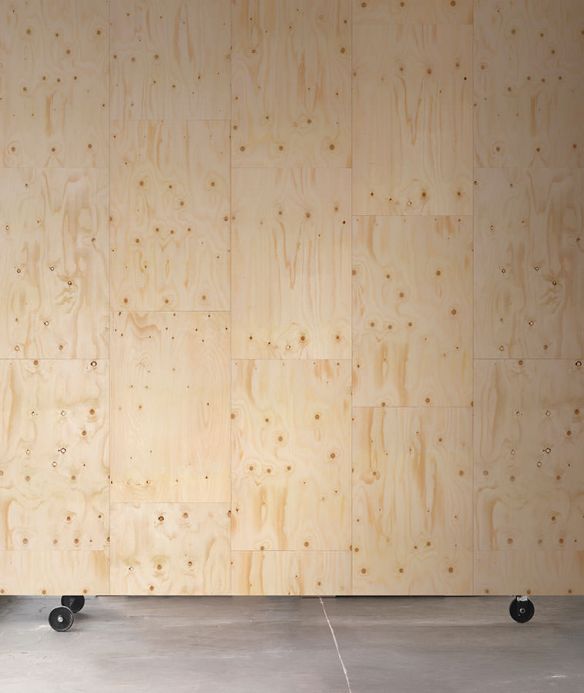 Papel de parede de madeira Papel de parede Plywood creme Ver quarto
