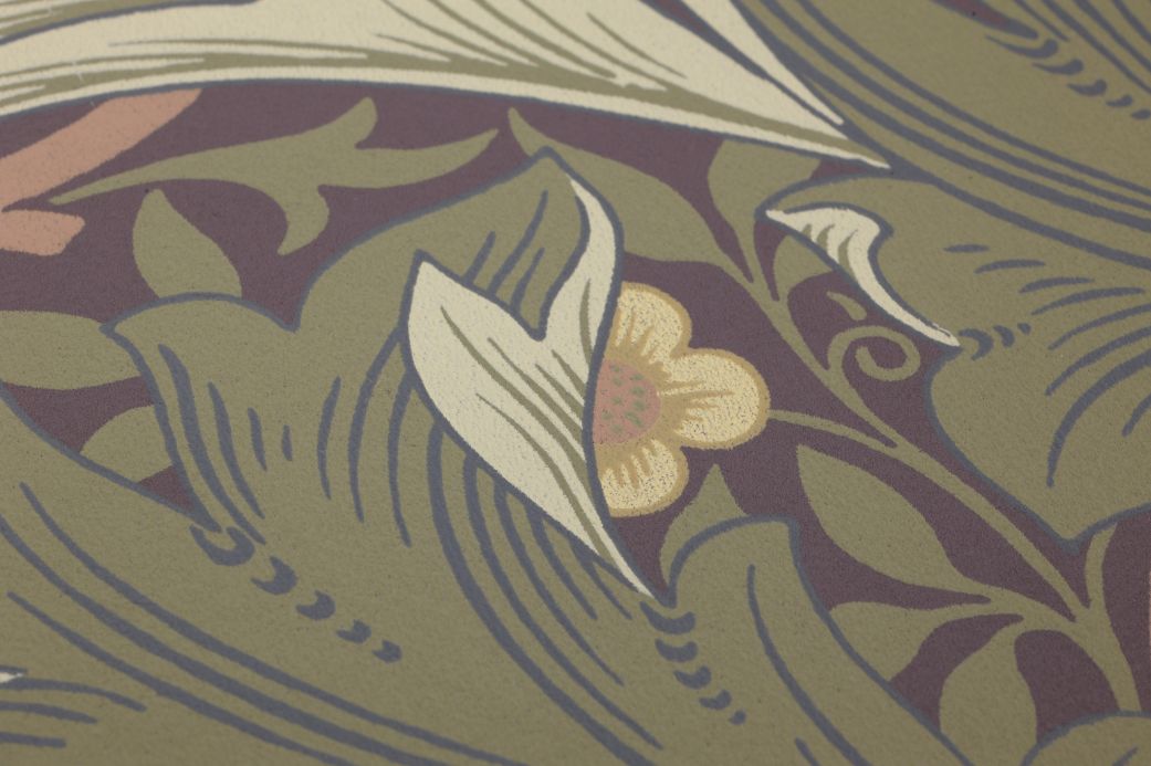 William Morris Tapeten Tapete Yuna Purpurviolett Detailansicht