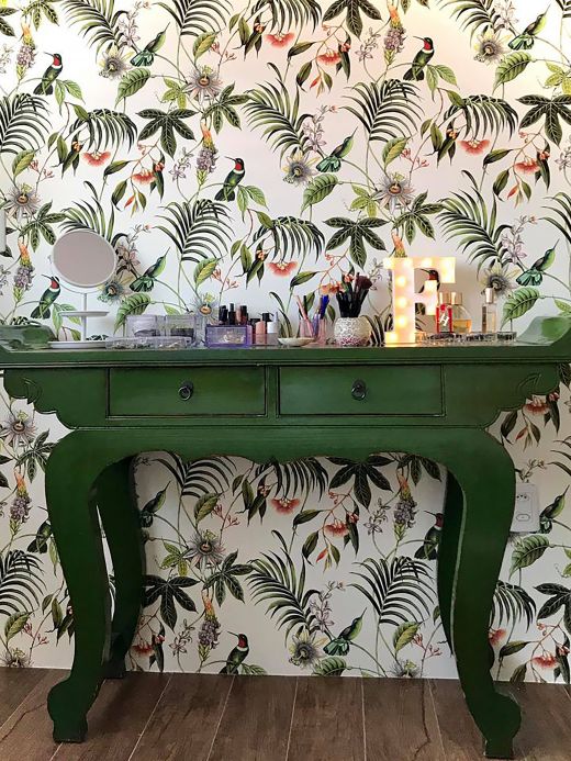 Green Wallpaper Wallpaper Oasis cream Room View