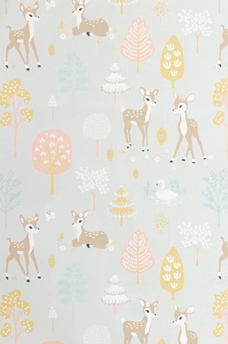 Animal Wallpaper Wallpaper Golden woods white grey Roll Width