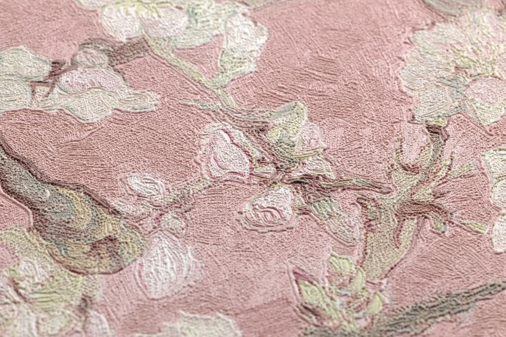 Papier peint botanique Papier peint VanGogh Blossom bois de rose pâle Vue détail
