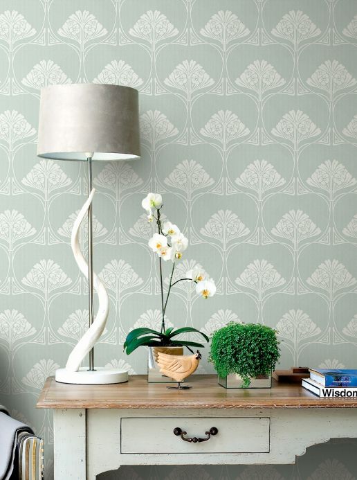 Art Nouveau Wallpaper Wallpaper Harmony mint turquoise Room View