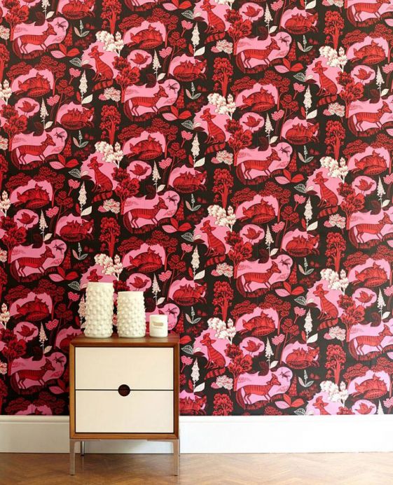 Archiv Wallpaper Fox family red Room View