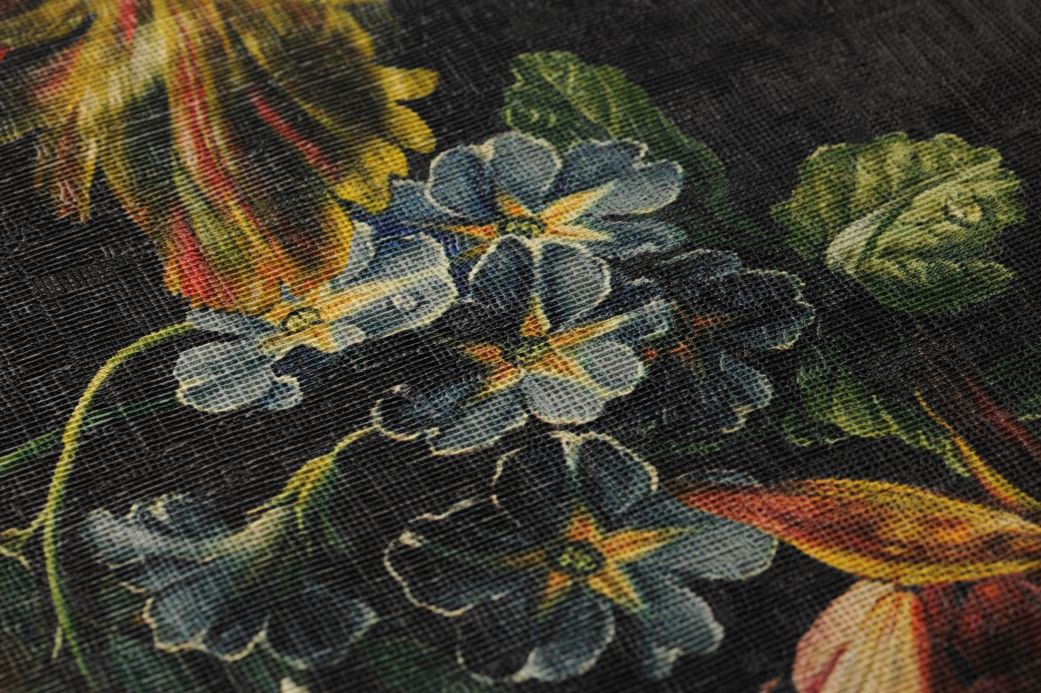 Papel pintado botánico Papel pintado Margarete gris negruzco Ver detalle