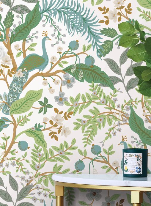 Material Self-adhesive wallpaper Peacock Tree white Room View