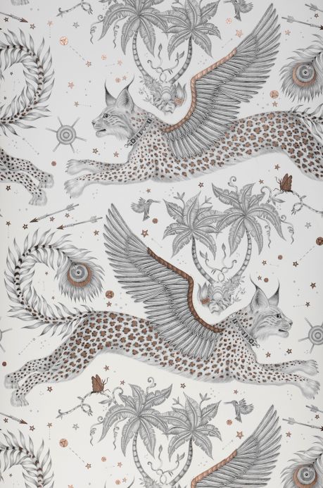 Animal Wallpaper Wallpaper Lynx white Roll Width