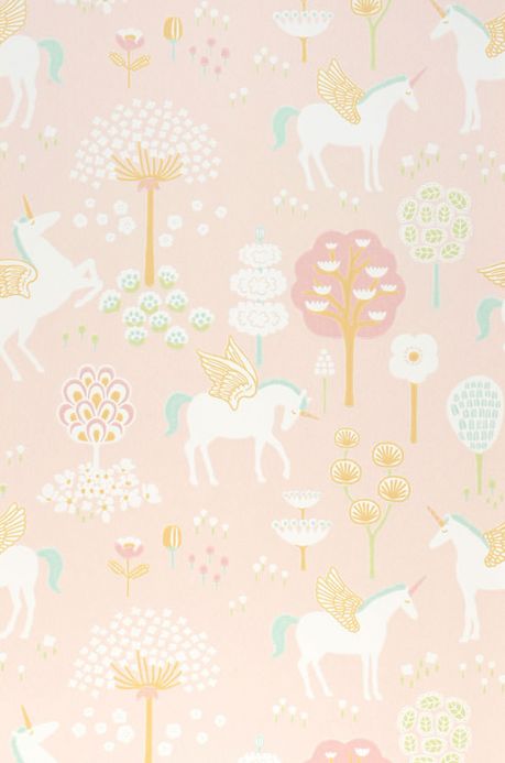 Pink Wallpaper Wallpaper True Unicorns pale pink Roll Width