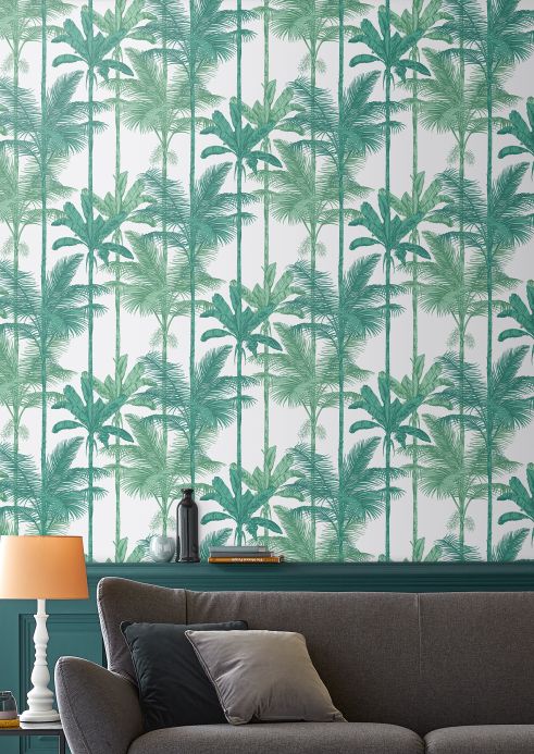 Papel de parede botânico Papel de parede Tamaris tons de verde Ver quarto