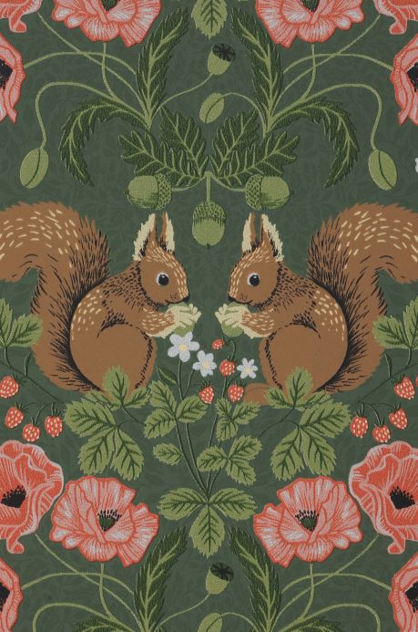 Brown Wallpaper Wallpaper Pihla pine green A4 Detail