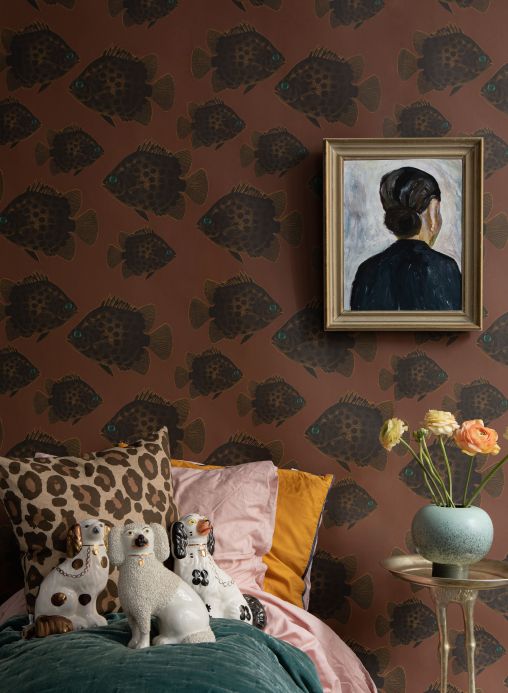 Papel pintado Lisa Bengtsson Papel pintado Hakan tonos de marrón Ver habitación