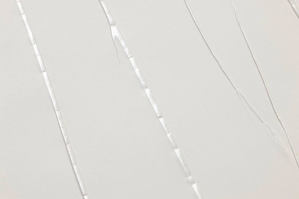 Papier peint effet froissé Papier peint Crush Couture 06 blanc gris clair Vue détail