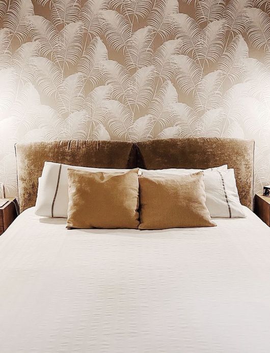 Non-woven Wallpaper Wallpaper Milva cream shimmer Room View