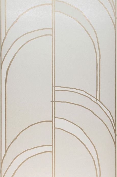 Papel pintado Art Decó Papel pintado Arches blanco crema brillante Ancho rollo