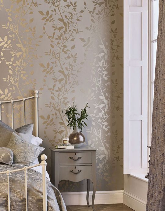 Cream Wallpaper Wallpaper Glorette gold Room View