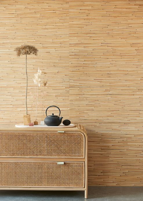 Orientalische Tapeten Tapete Bamboo on Roll 01 Beige Raumansicht