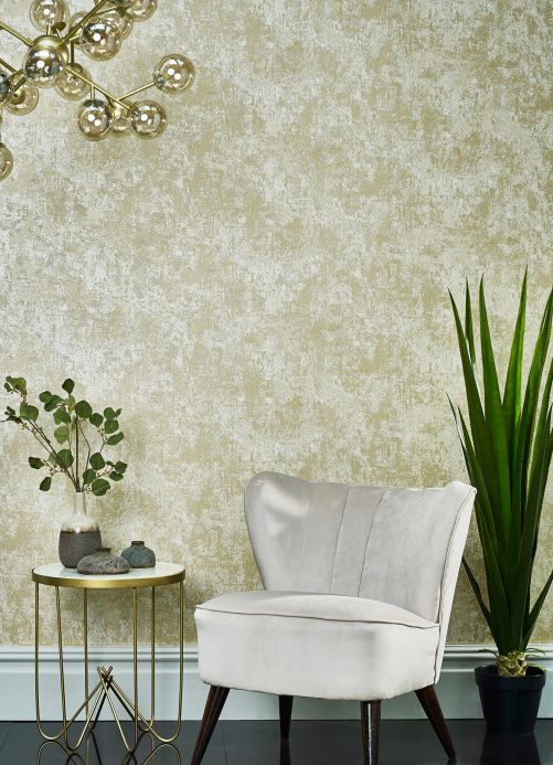 Cream Wallpaper Wallpaper Plaster Effect gold shimmer Room View