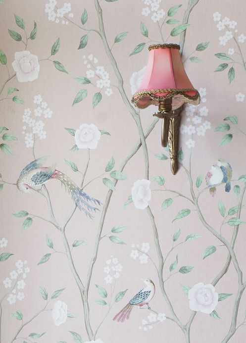 Floral Wallpaper Wallpaper Leonidas pale rosewood Room View