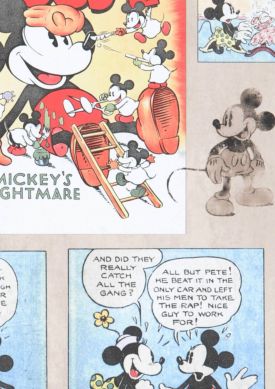 1930s Mickey Mouse Hellblau Muster