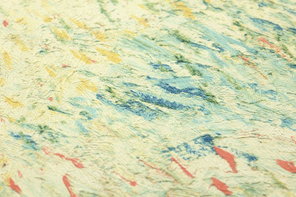 Papier peint botanique Papier peint VanGogh Meadow turquoise menthe Vue détail
