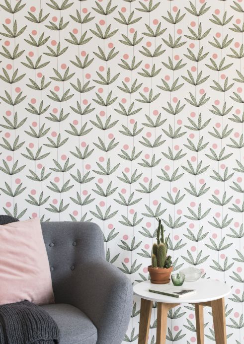 Papel pintado botánico Papel pintado Palm Tree blanco Ver habitación