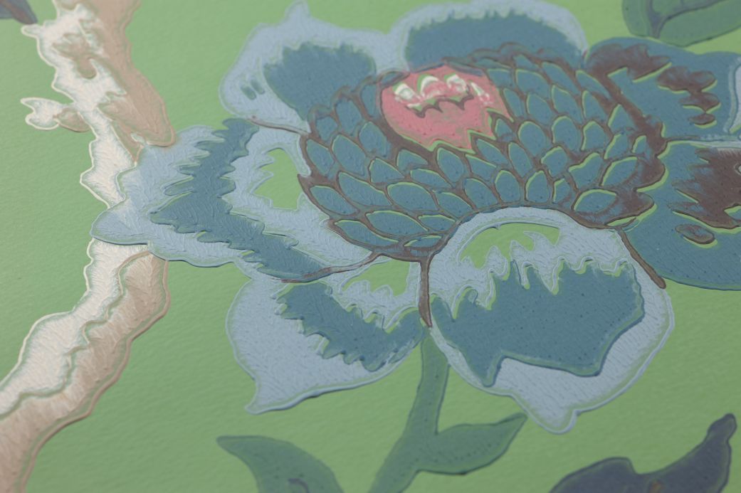 Archiv Papel de parede Sloana verde pátina Ver detalhe