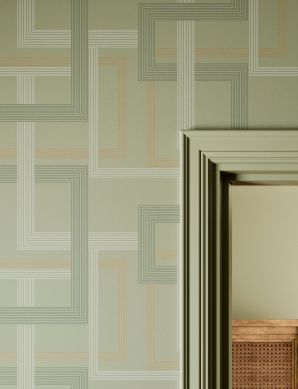 Papel de parede Alcamo cinza esverdeado pálido Raumansicht