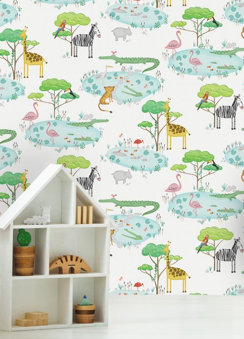 Children’s Wallpaper Wallpaper Sunny shades of green Room View