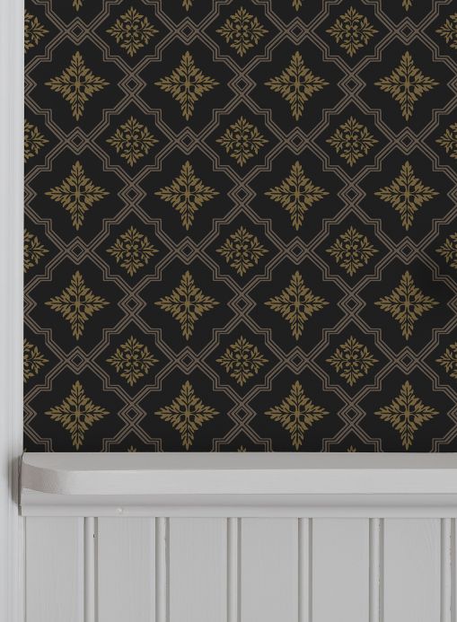 Classic Wallpaper Wallpaper Lavinia anthracite Room View