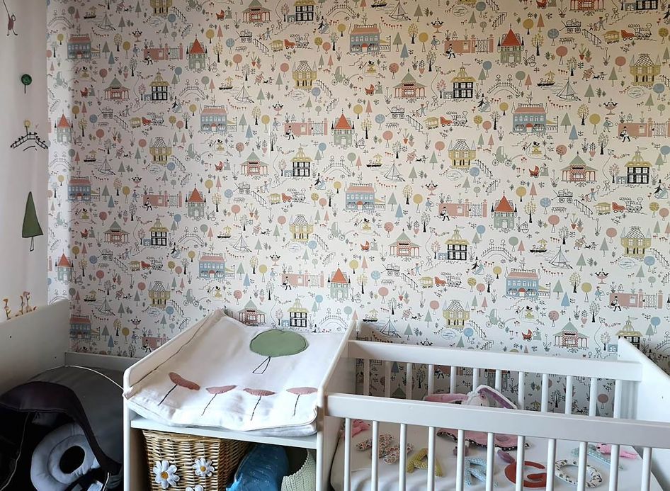 Children’s Wallpaper Wallpaper Timetie pastel green Room View